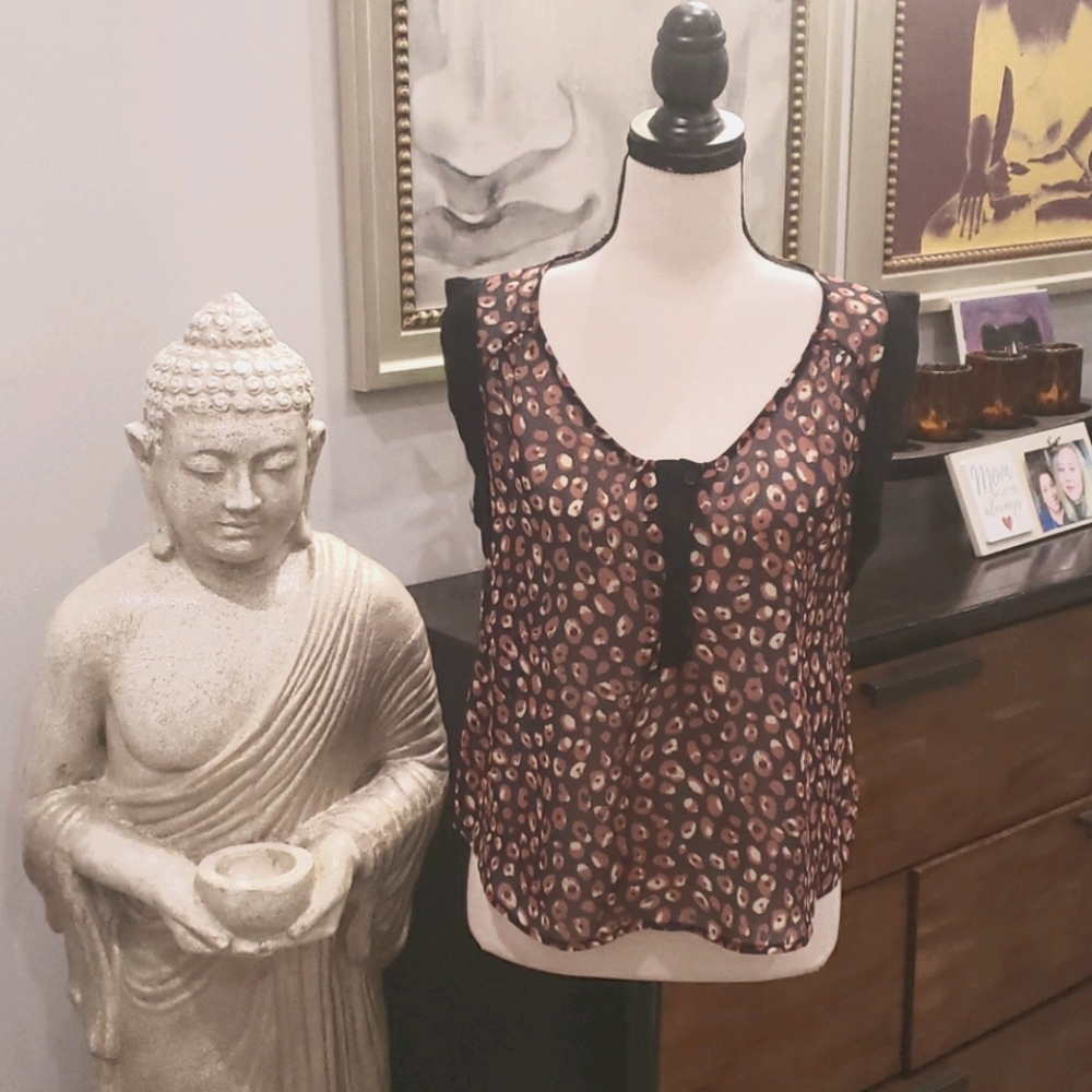 EUC Lush Leopard Blouse